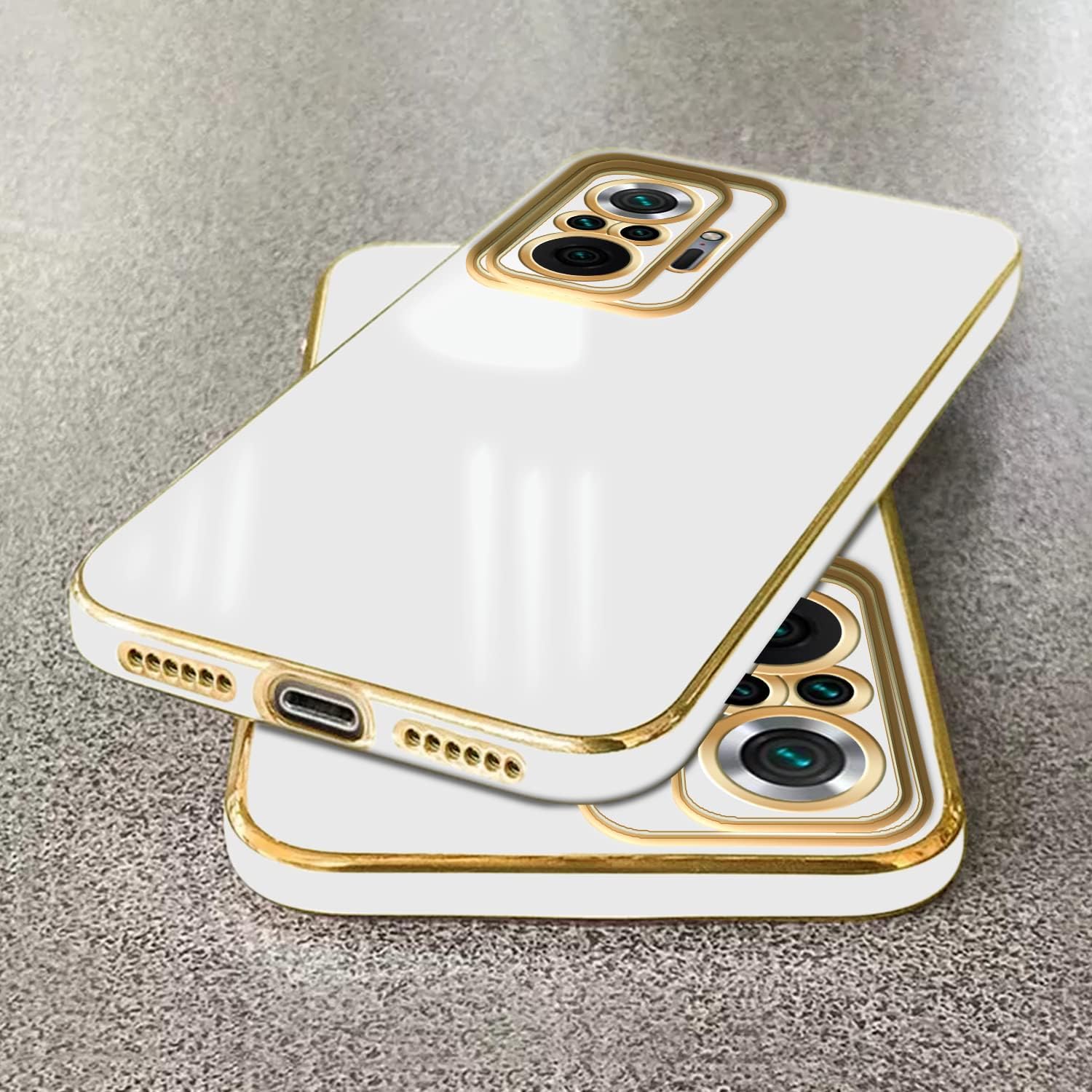 SAVAN CREATIONS Silicone 6D Chrome Back Cover Case for Redmi Note