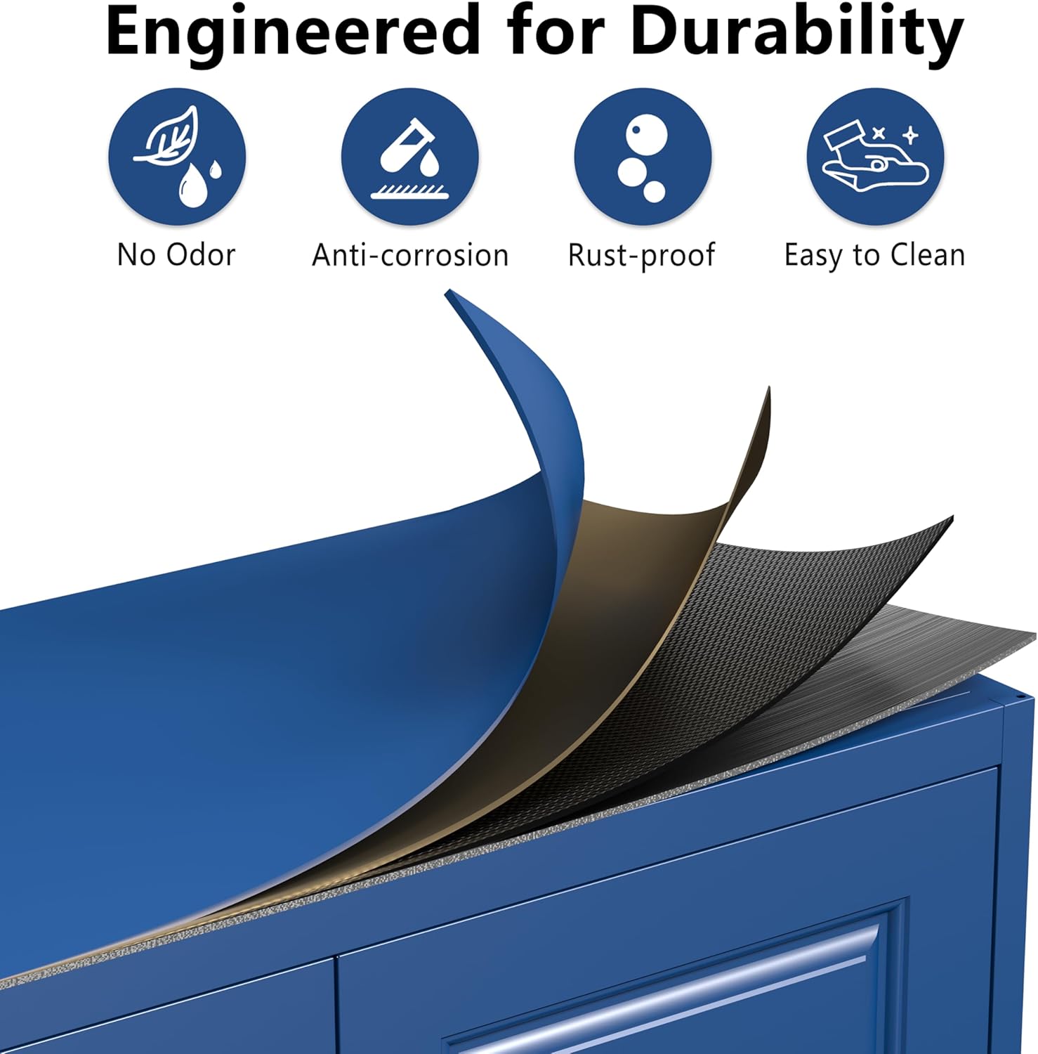 Metal Storage Cabinet,75" Tall Kitchen Pantry Storage Cabinet with Doors and Adjustable Shelves, Blue Metal Pantry Cabinets with Drawer, Large Cupboard for Kitchen, Dining Living Room