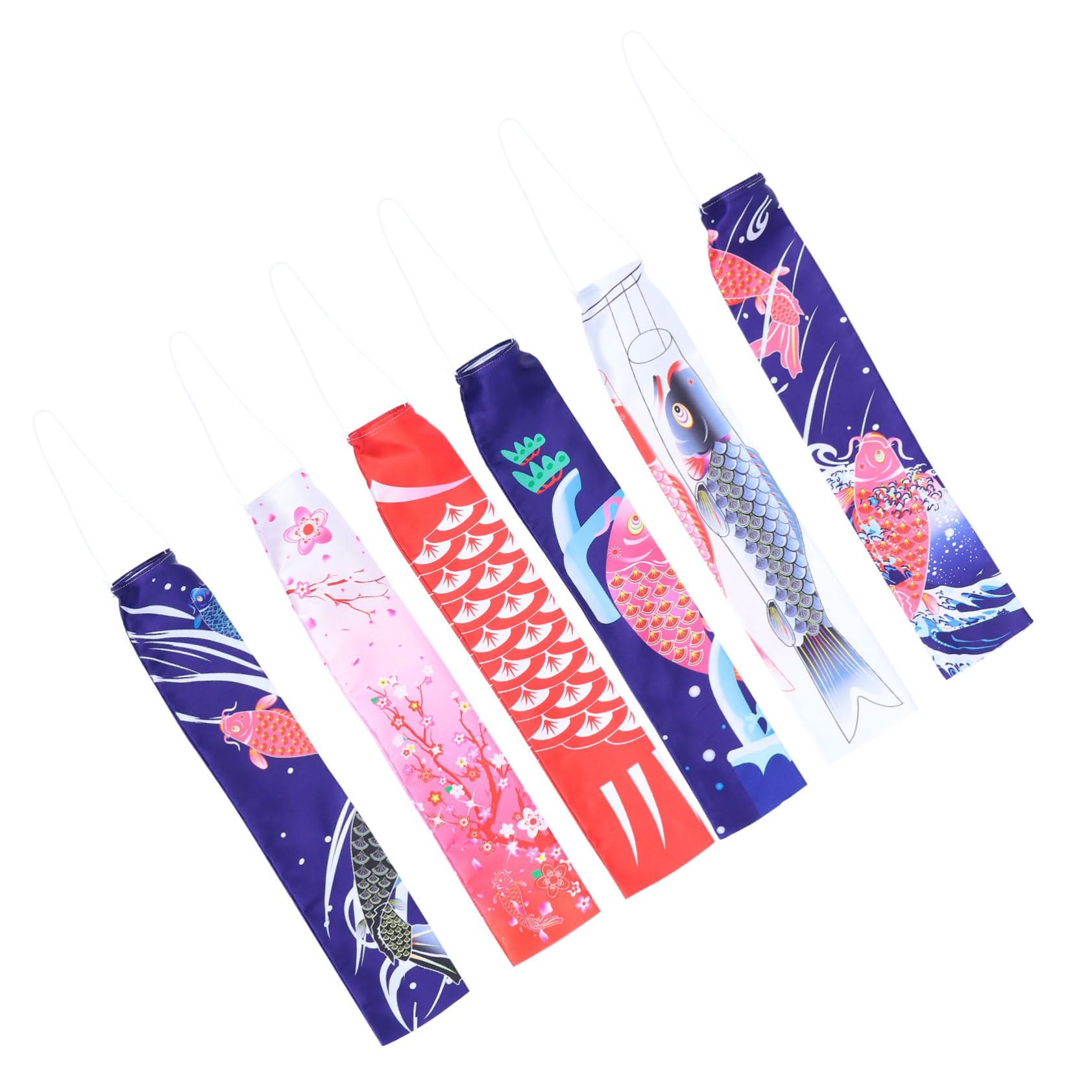 Drapeaux suspendus de carpe japonaise Koinobori en tissu résistant pour extérieur 2 packs