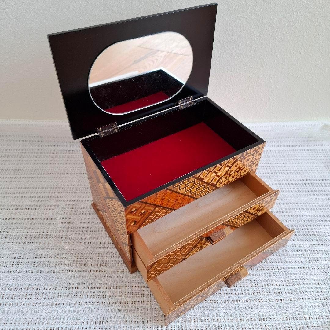 箱根寄木細工 小物入れ 箱根寄木細工小物入れ・ジュエリーBOX・ミラー