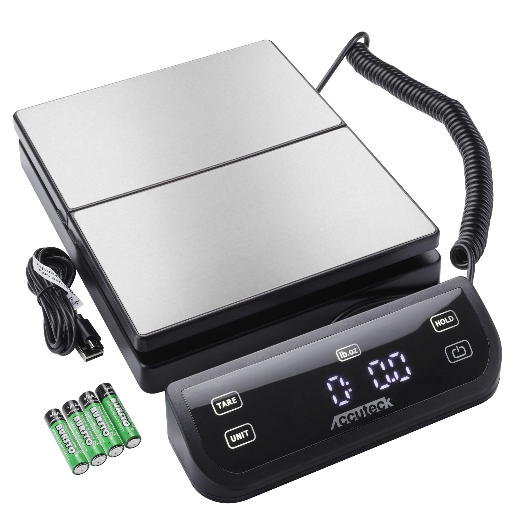 Photo 1 of Accuteck 8880 High Accuracy Digital Shipping Scale and Postal Scale, 0.1oz Precision (Stainless Steel with Touch Screen, 150LB)