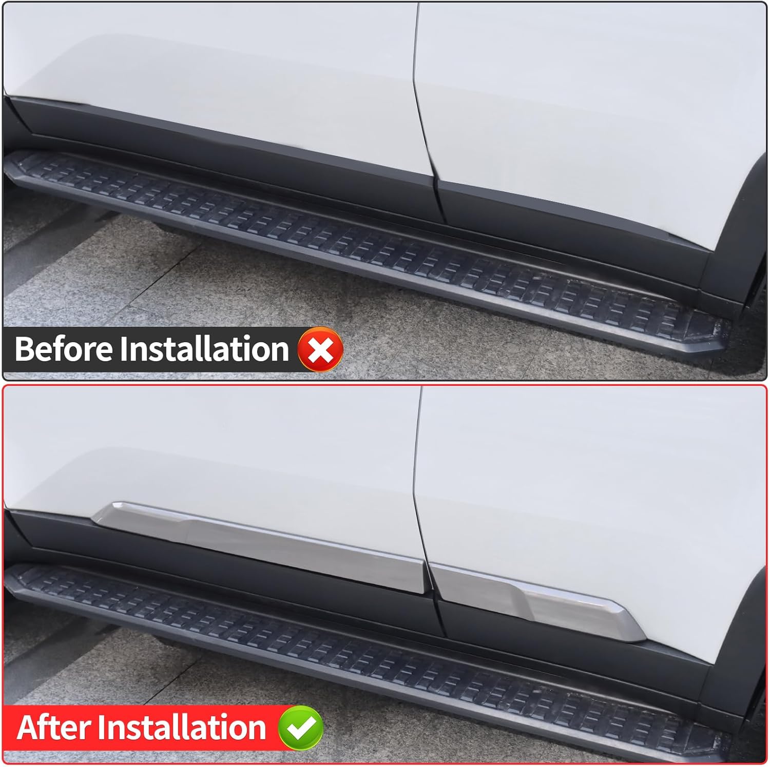 4 Pcs Chrome Plating Car Body Trim for 2024 2025 2026 Toyota Land Cruiser 250 1958 Prado Lc250 J250 Car Door Side Anti-Scratch Highlight Strip Interior Modification Accessories (Thickened Style)