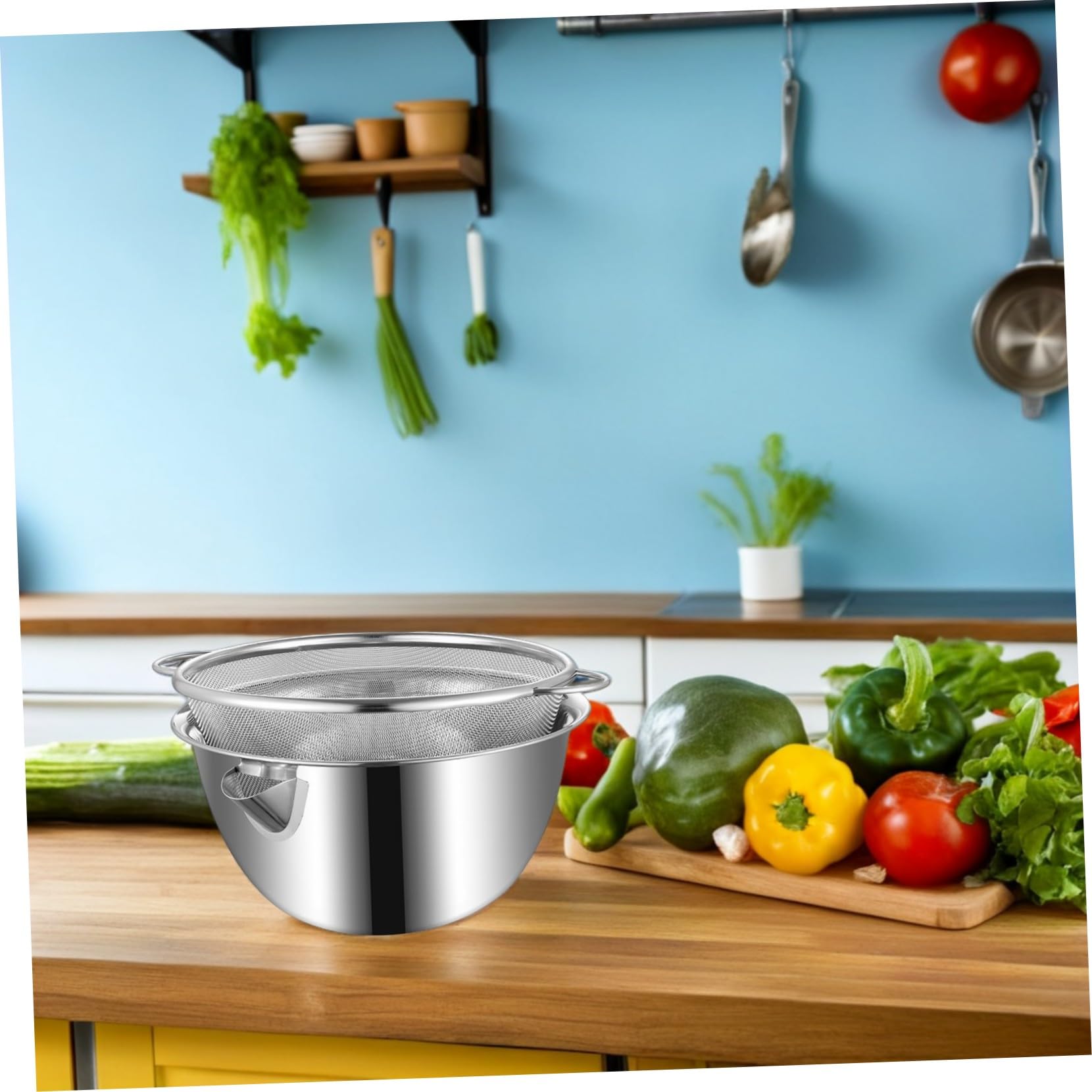 SOIMISS Cuencos Para Hornear Lavabo De Cocina Escurridor De Acero Inoxidable Lavabo De Cocina Grande Para Alimentos De Acero Inoxidable Para Verduras