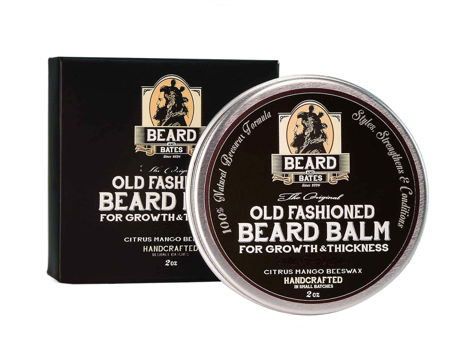 Beard and Bates | The Original Old Fashioned Beard Balm for Growth & Thickness | 19th Century Beeswax Formula, Premium Oils, Boutique, Natural Grooming Conditioner
