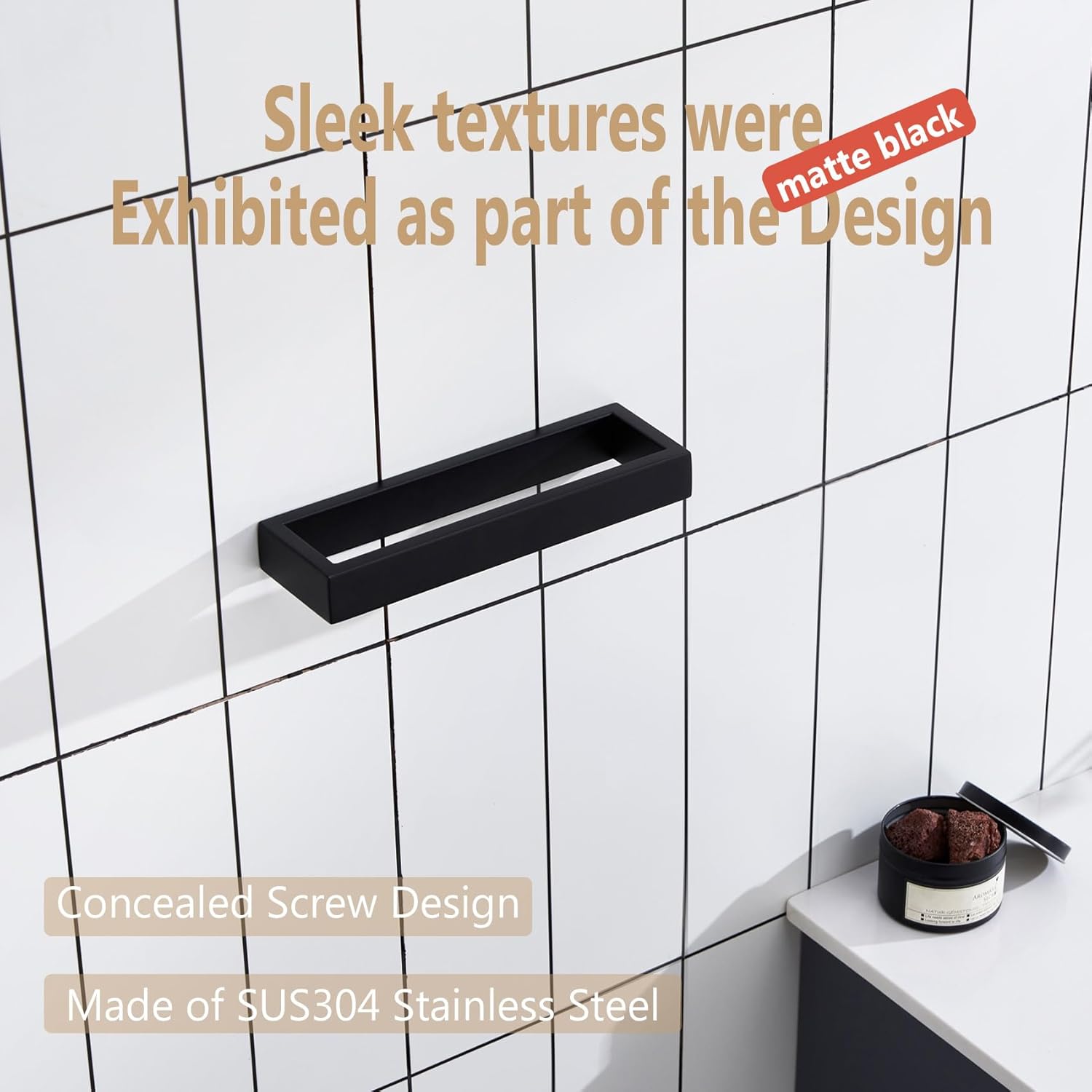 KOKOSIRI Towel Ring Matte Black Hand Towel Bar Holder 9-Inch Kitchen Rack Stainless Steel for Bathroom Hardware Wall Mounted, 1 Pack B4008BK-L9