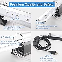 Vista 5 de Barra de luz LED negra, 10 W, 1 pie, USB, portátil, T5, tubo de luz negra UV que brilla en la oscuridad para pintura corporal, decoración