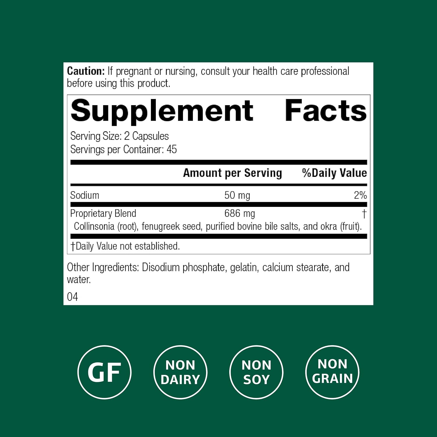 Standard Process Fen-Cho - Digestive & Gut Health Supplement - Gluten-Free, Non-Dairy & Non-Soy - 90 Capsules (45 Servings) - Image 2