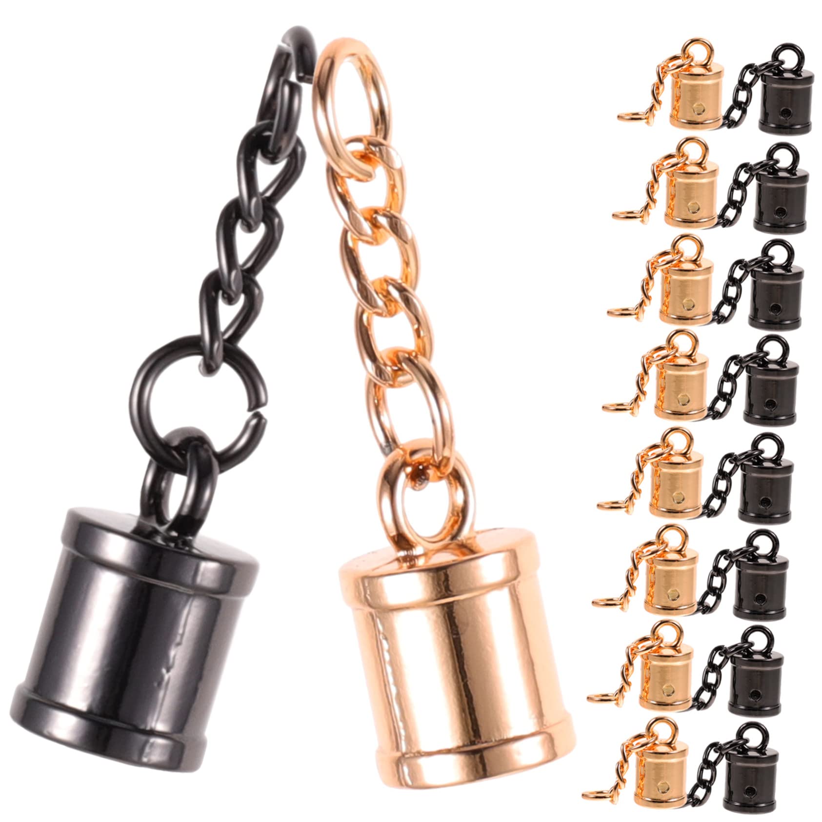 Hohopeti 20Pcs Tassel End Caps with Screws Replaceable Cord Stoppers for DIY Jewelry Making Accessories for Necklaces Bracelets and Crafts for Satin