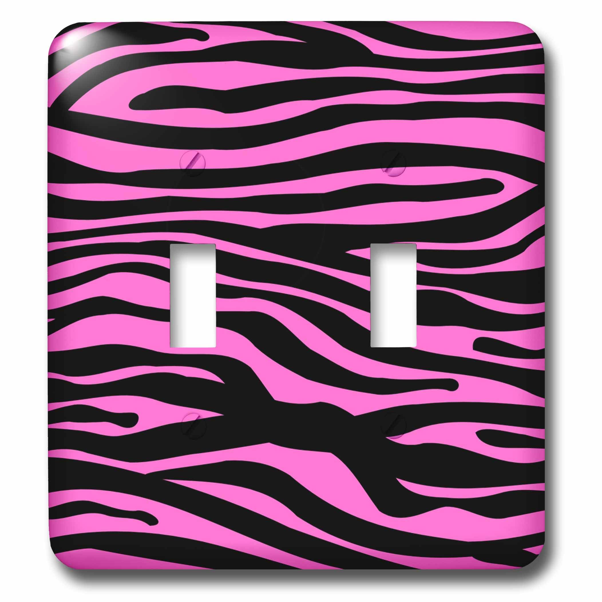 Plaque double zèbre rose vif et blanc 3dRose lsp_56677_2 style girly pop