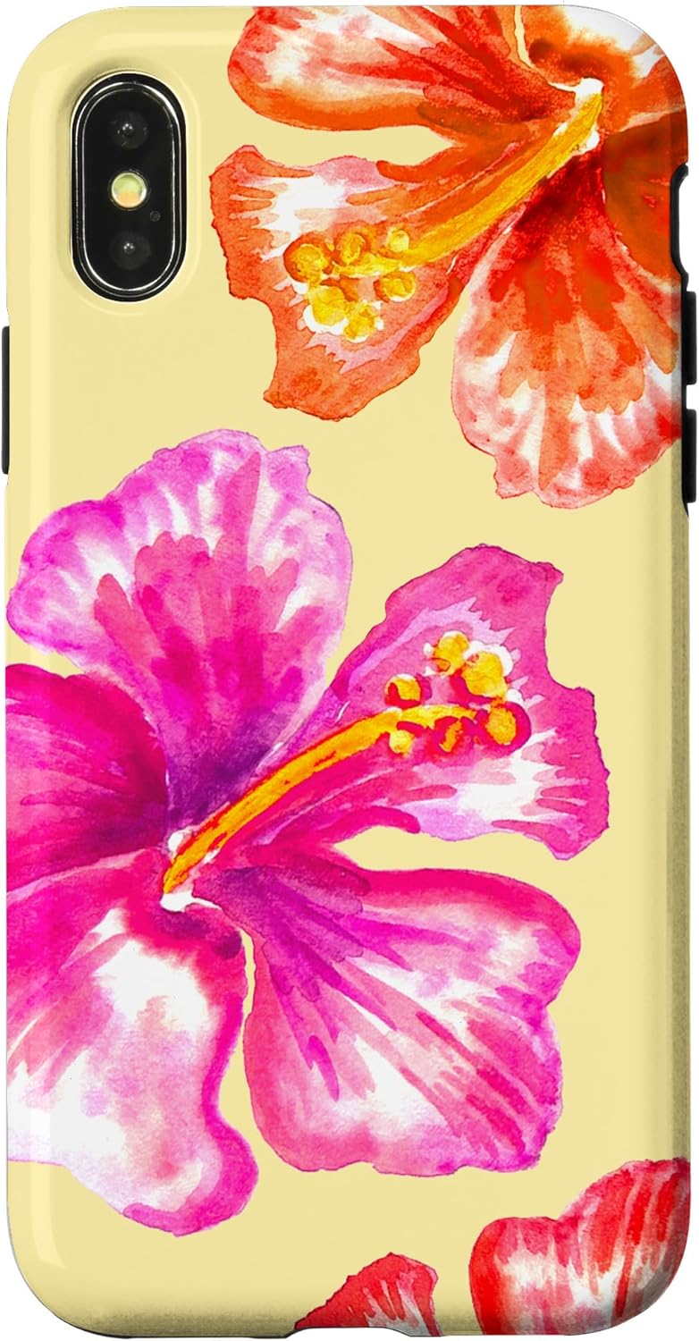 Hawaiian Hibiscus Watercolor Butter Yellow Tropical Hawaiian Case for iPhone 16 Pro Max