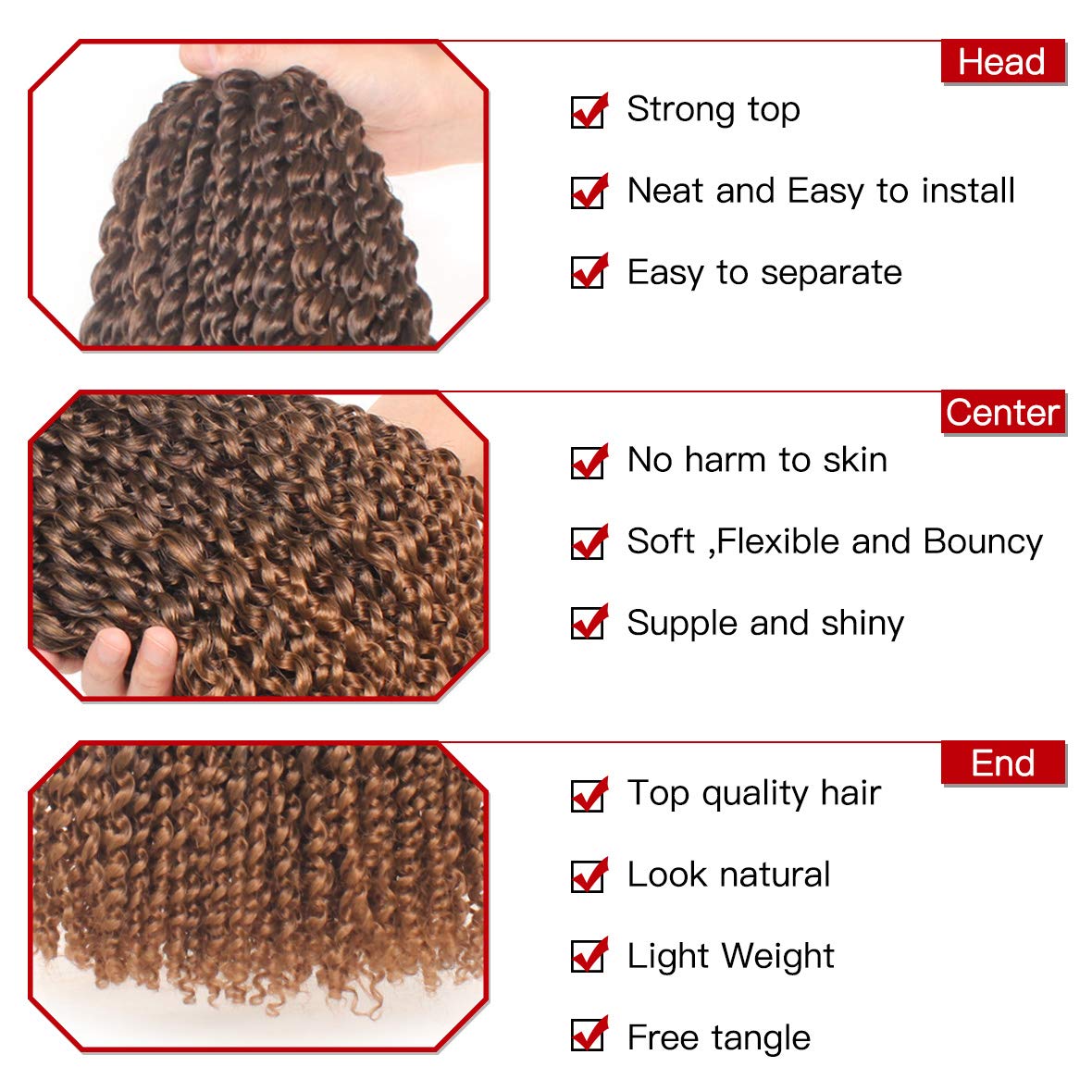 Xtrend 24 pouces Passion Twist Hair Ombre 7 Packs Water Wave Crochet Hair pour Long Passion Twist Crochet Hair Long Bohème Tressage Extensions de cheveux 18 brins/pack T30#