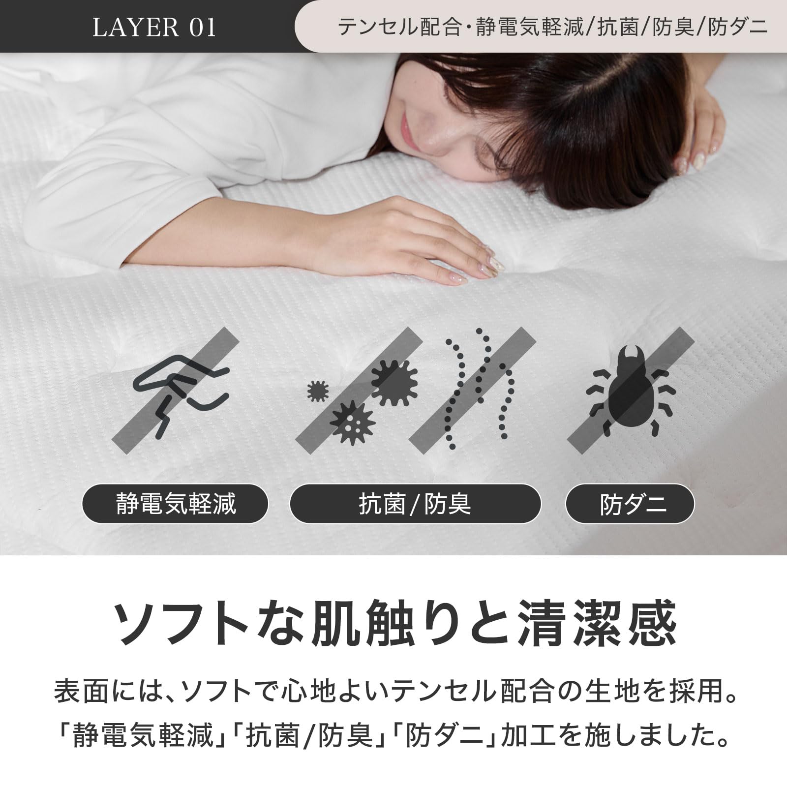 Amazon.co.jp: LOWYA ロウヤ マットレス ダブル 厚さ25cm 低反発 高