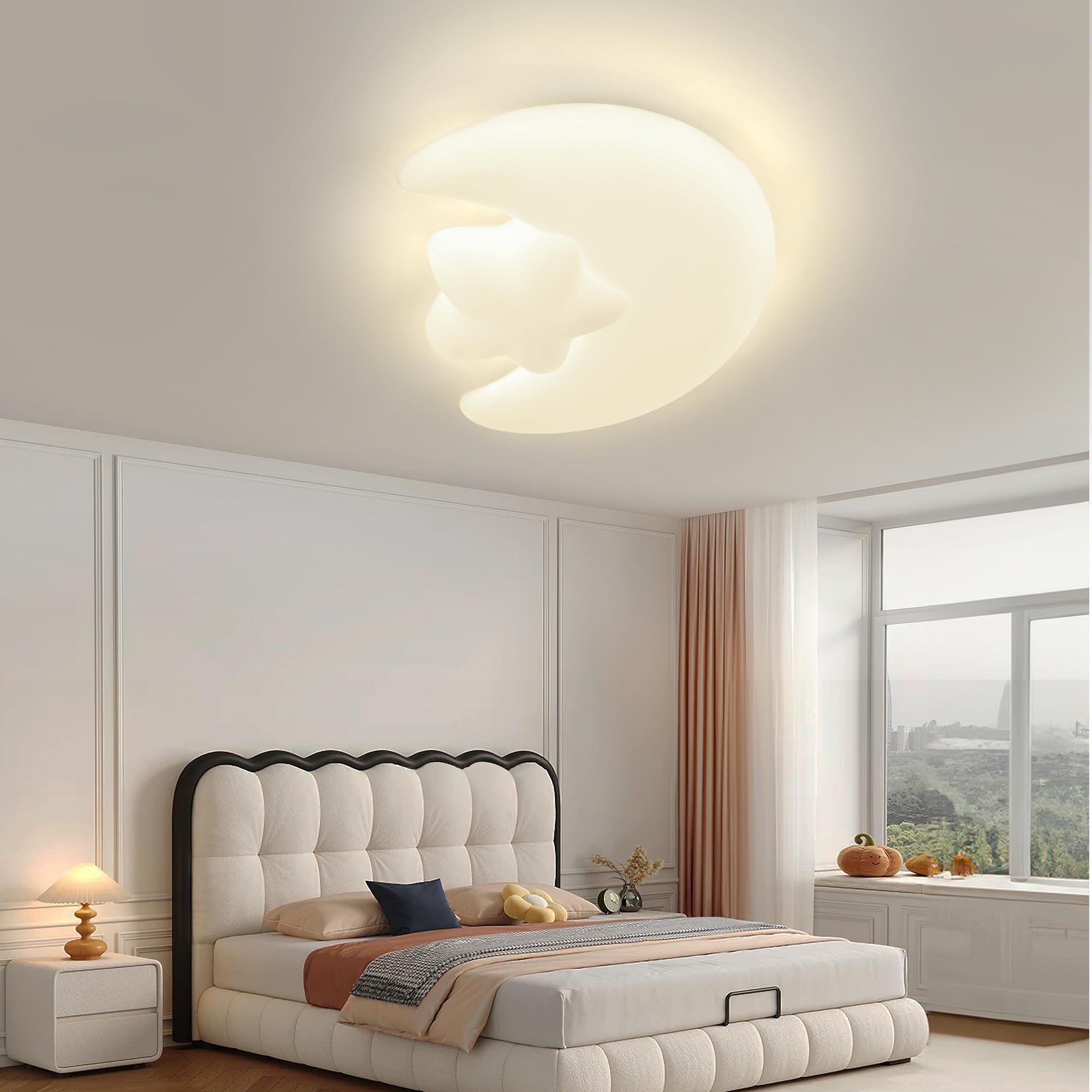LED Deckenleuchte Dimmbar Kinderzimmer 55CM, Kinderzimmer Lampe Decke 50W | LED Deckenleuchte Dimmbar 3000K-6000K mit Fernbedienung, Farbtemperatur,deckenlampe für Wohnzimmer, Schlafzimmer, Küche