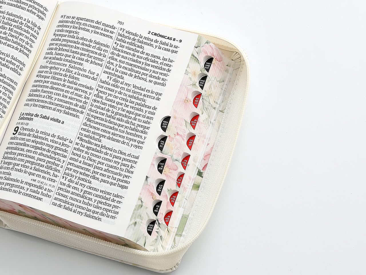 Biblia Portatil para Mujer con Cierre Letra Grande 12 puntos RV1960 flores en primavera con indice y canto floral      Imitation Leather – January 1, 2026