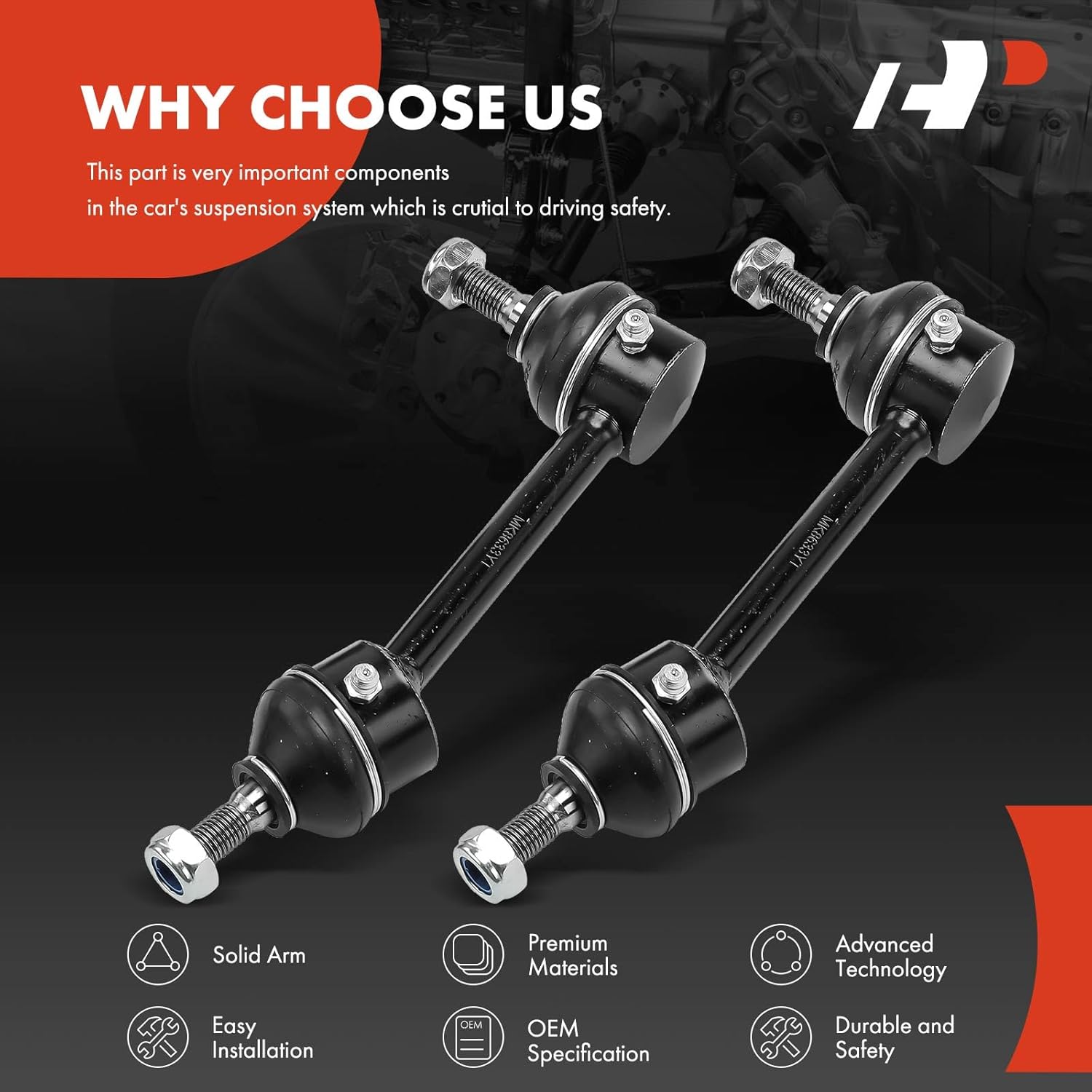 A-Premium 2 x Front Sway Bar Links Stabilizer Bar Links, Compatible with Ford Thunderbird 1989-1992 & Mercury Cougar 1989-1992