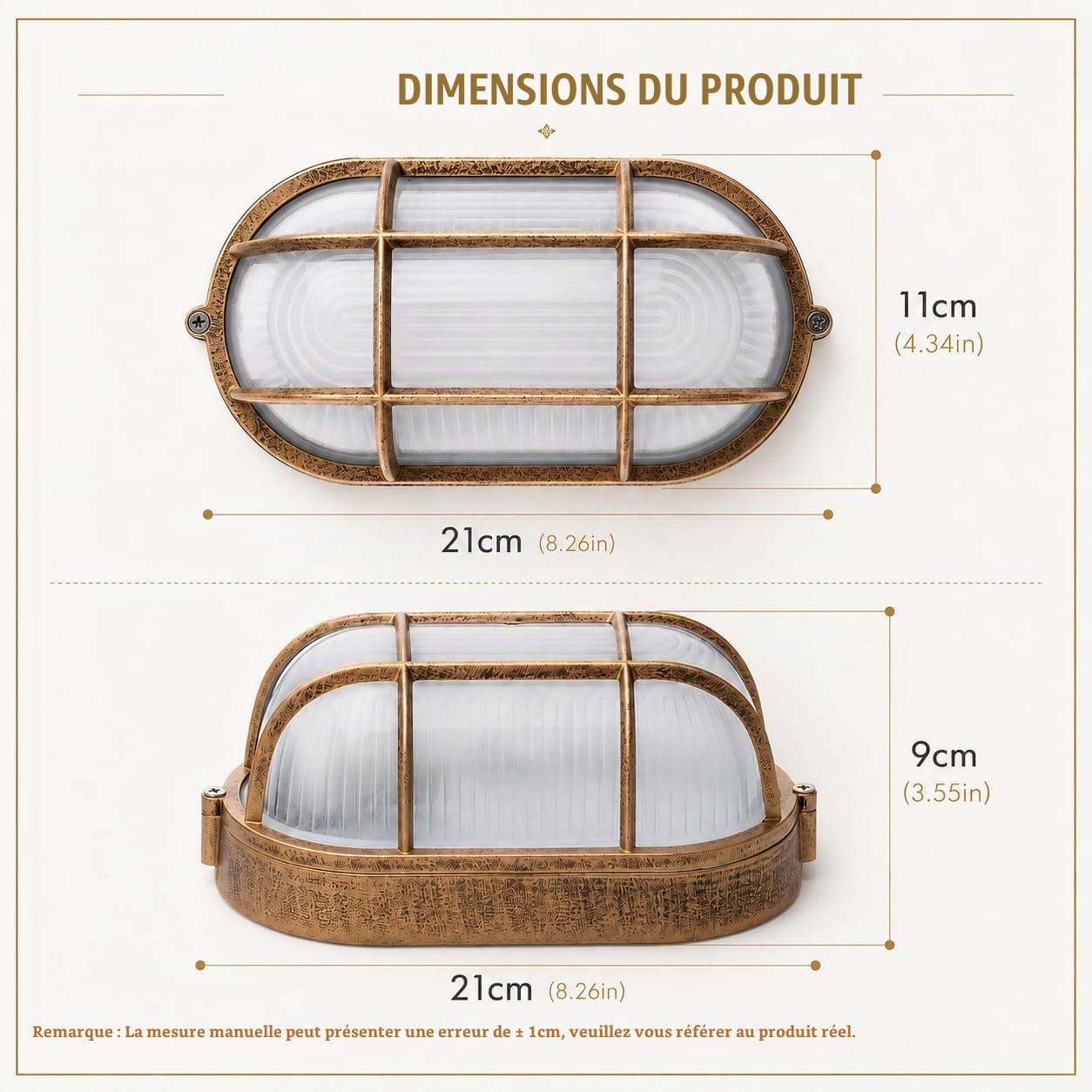 Lot de 2 Appliques Murales Extérieures Hublot Ovale, E27 60W Max IP54 | Lampe Murale Industrielle Rétro en Aluminium Éclairage Jardin Terrasse Garage