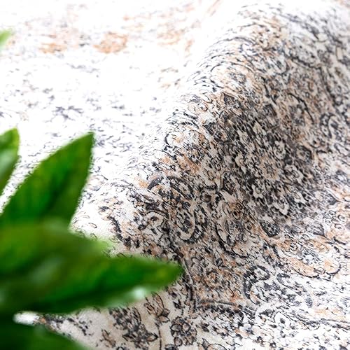 Vista 13 de jinchan Alfombra de pasillo lavable de 2 x 10 pulgadas, estilo vintage, envejecida, para interiores, delgada, tradicional, con estampado floral