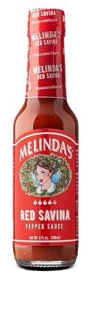Melindas Red Savina Pepper Hot Sauce - Craft Extra Spicy Habanero Hot Sauce - Made with Fresh Ingredients, Red Savina Peppers, Vinegar, Carrot, Onion - 5oz, 1 Pack