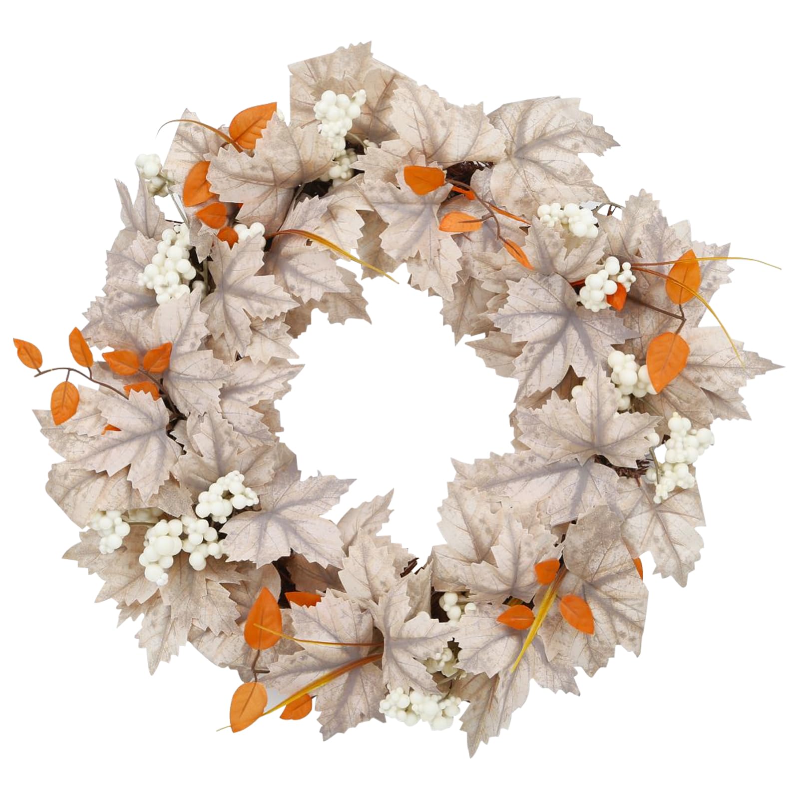 Fall Wreaths for Front Door, Artificial Autumn Maple Leaf Thanksgiving Wreath for Home Farmhouse Thanksgiving Harvest Fall Decor (15 Inch)