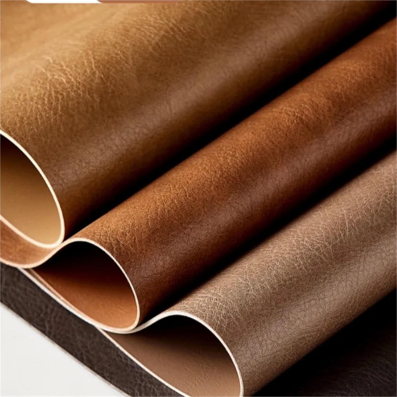 Cowhide Grain Shaped Leather Placemat Leather Waterproof Oilproof Table Mats Pad Scandinavian Anti-Skid Dinner Mat(COS mud Gray,6sets)