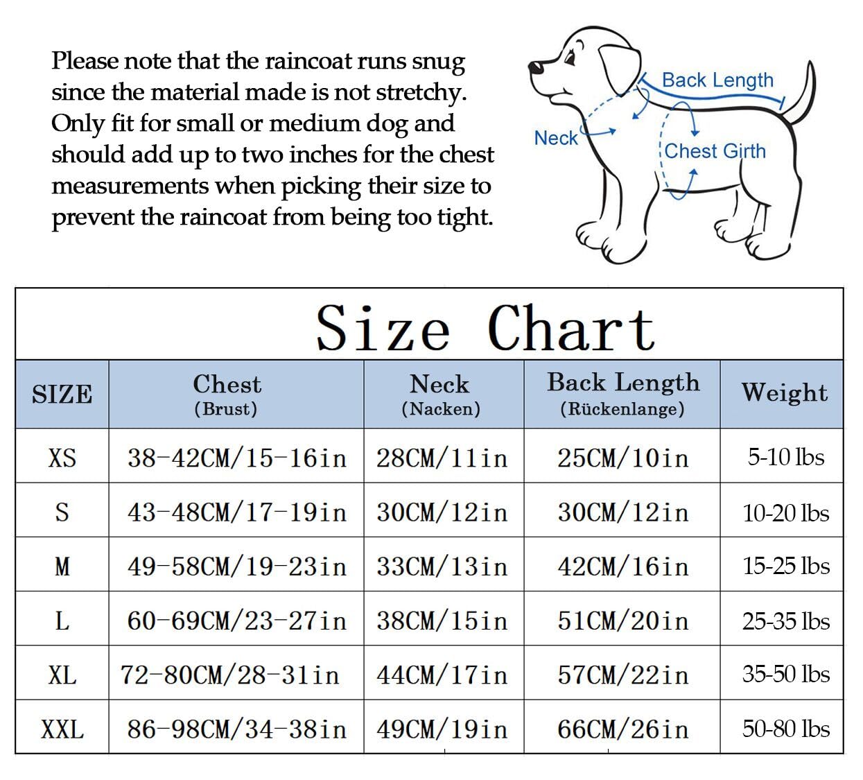 Morezi Imperméable pour Chien avec Fermeture à glissière, étanche à la Pluie et à l'eau, Cordon de Serrage réglable, Design de Poche, XS à XXL-Jaune-S