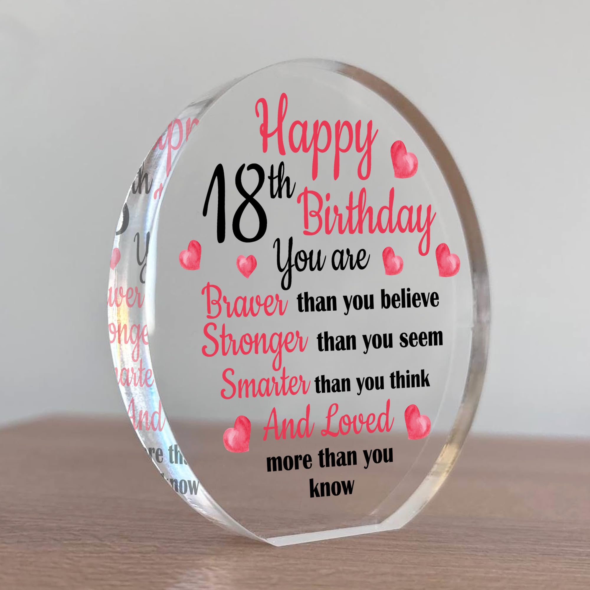 Red Ocean 18th Birthday Acrylic Plaque Keepsake Gift for Her Daughter/Granddaughter/Niece/Sister