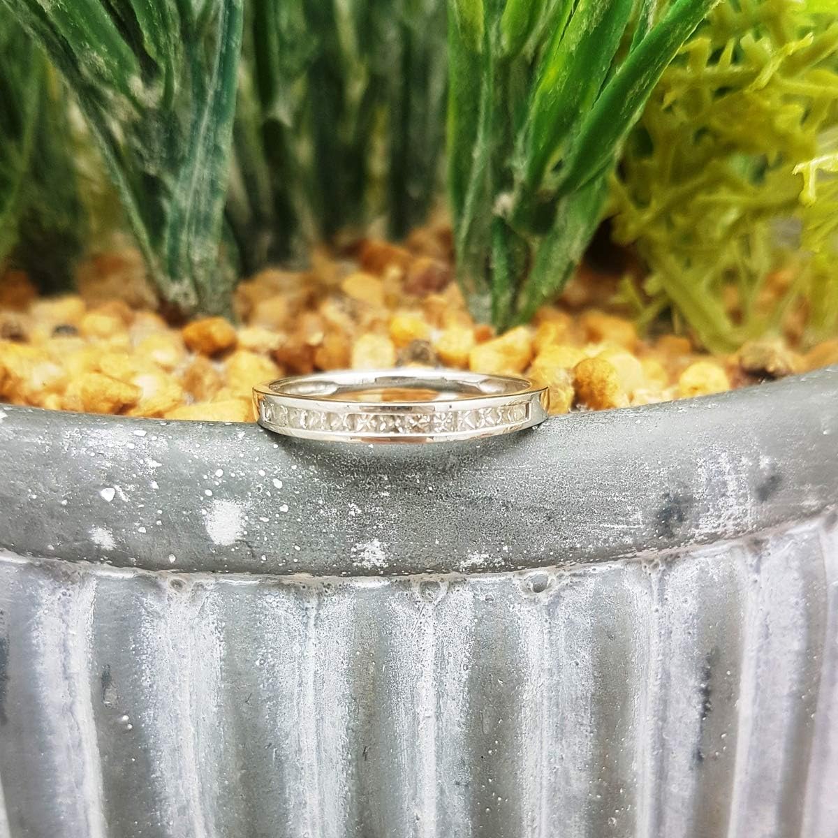 Dazzlingrock Collection 0.33 Ctw 10k Solid Gold Princess Diamond Womens Anniversary Wedding Matching Band Stackable Ring 1/ - Image 3