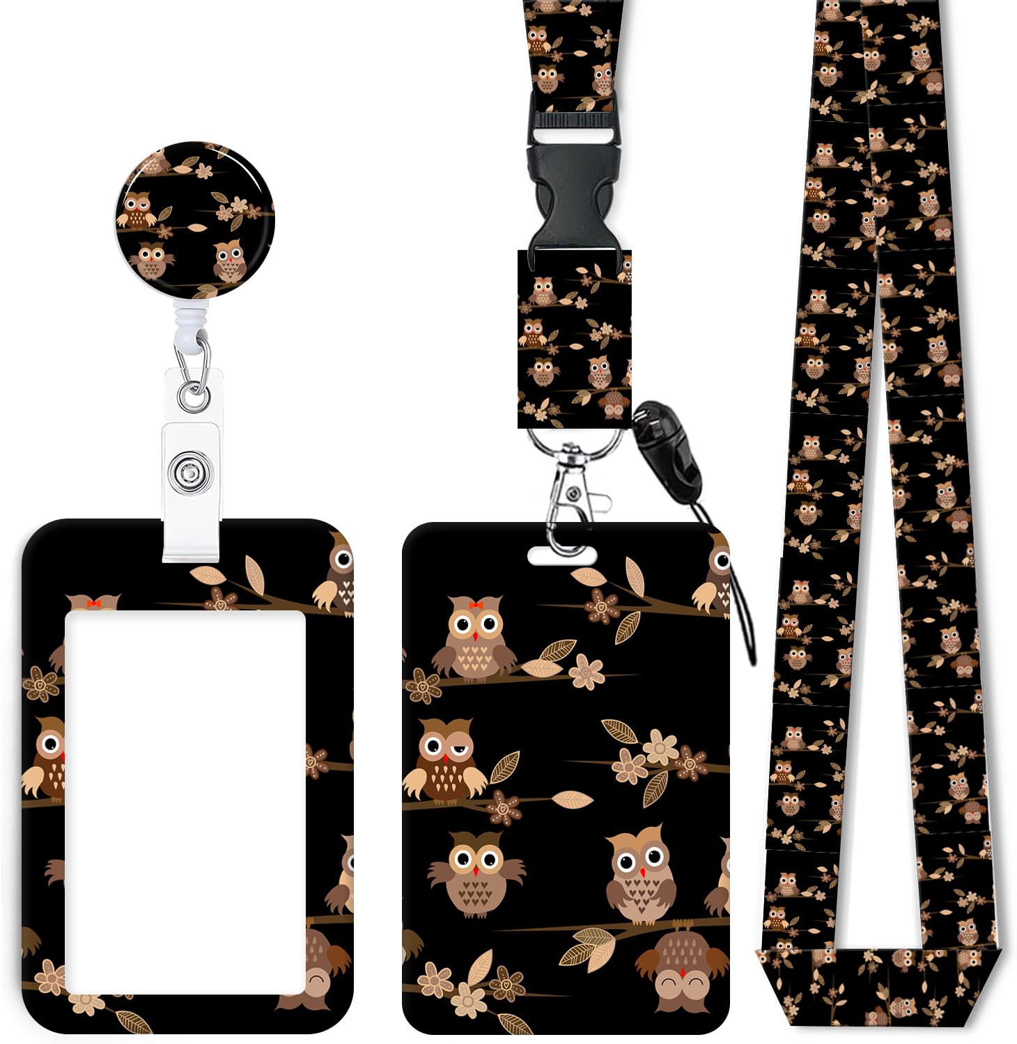 ID Badge Holder with Retractable Lanyard, Badge Holders Reel with 360 Degrees Rotate Carabiner Clip for Women, Teachers, Nurses, Doctor,Students,