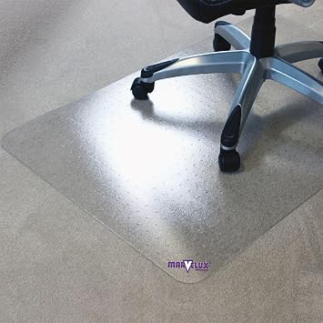 Marvelux Office Chair Mat for Carpets 29" x 47" Durable Clear Carpet Protector Mat for Rolling Chairs Under Desks, Rectangular APET Carpeted Floor Mat for Computer Desks & Gaming Chairs, Shipped Flat