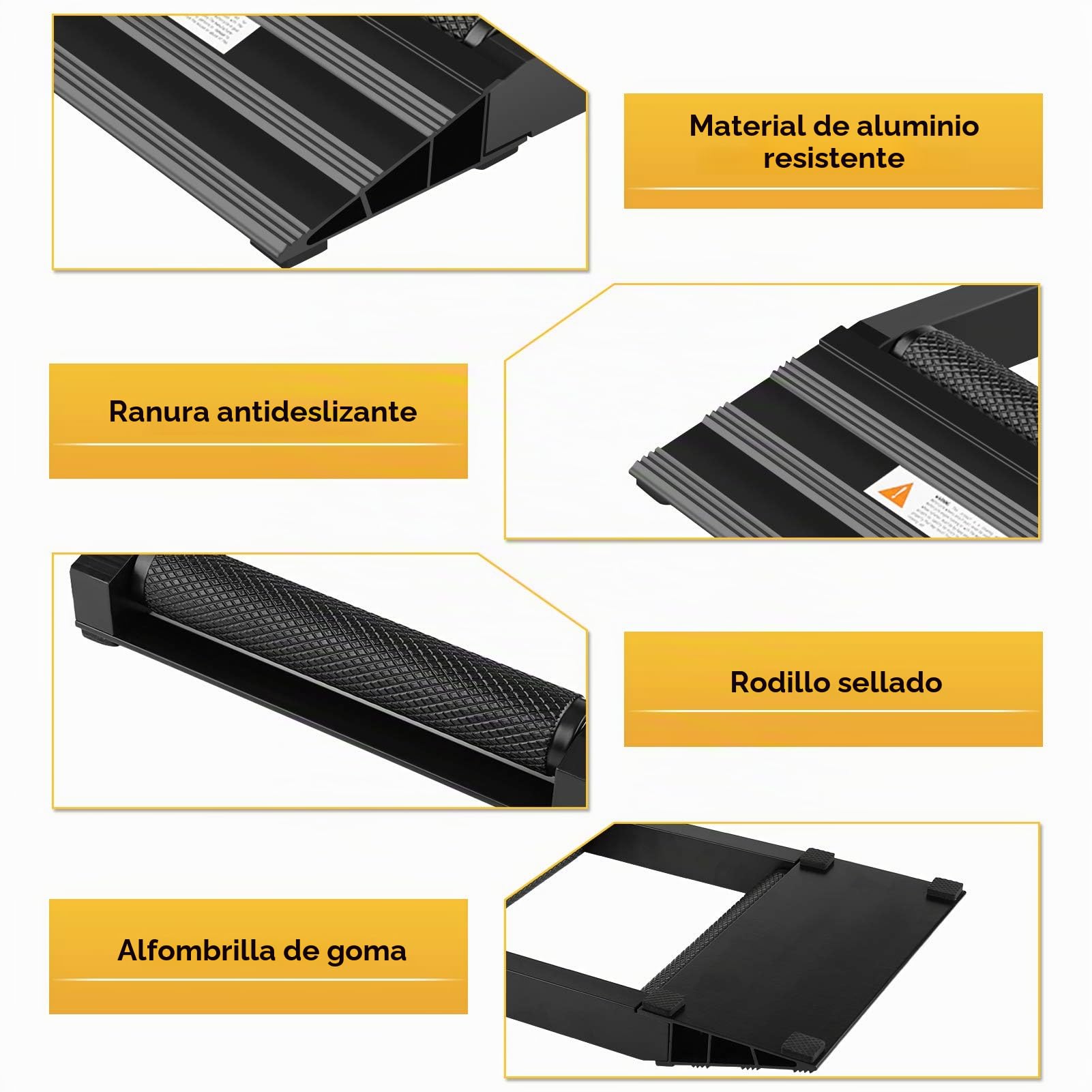 Soporte de Limpieza para Moto de Aluminio con Rampa, 500 lbs | Rodillo giratorio para taller, lubricación de cadena, construcción de metal resistente, soporte plegable portátil, mante