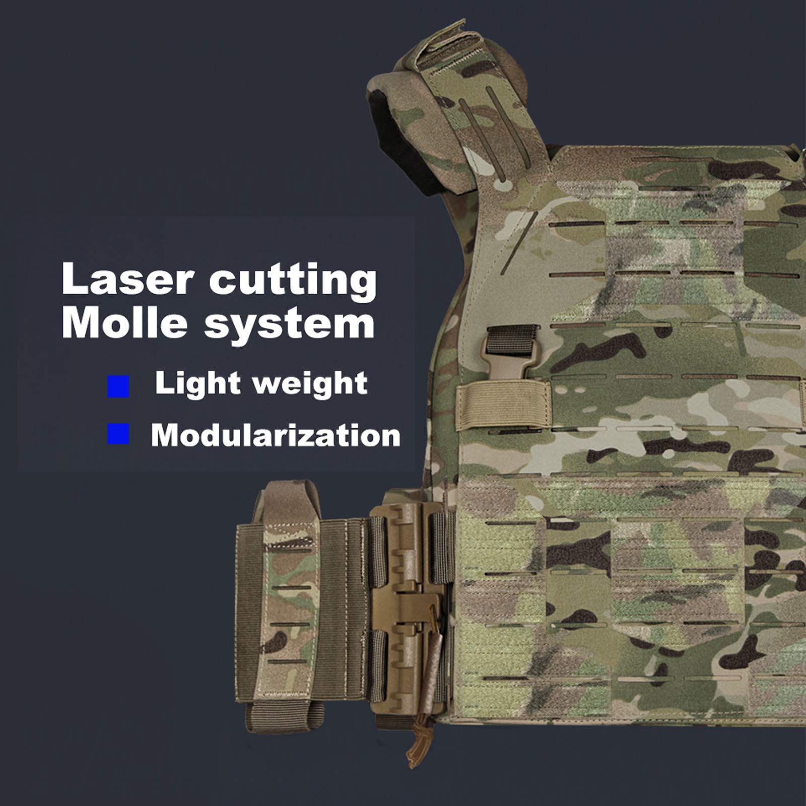 AMOC UTA Plattenträgerweste, Universal Tactical Alliance Wildbee Leicht Wasserdicht Taktische Weste for Militärischer Schutz