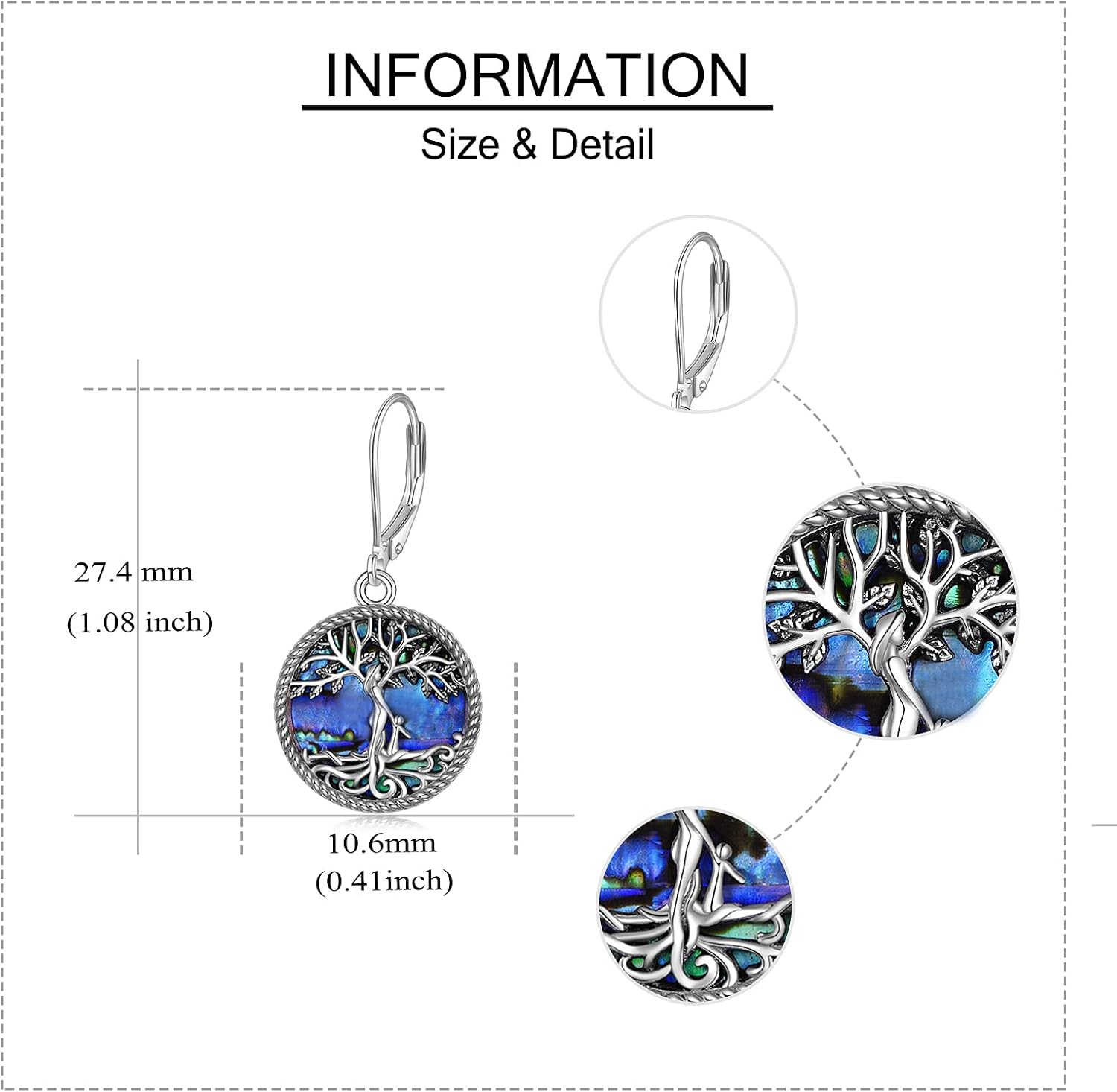 ONEFINITY Sterling Silver Tree of Life Dangle Drop Earrings for Women and Girls - Christmas Gifts - Image 4