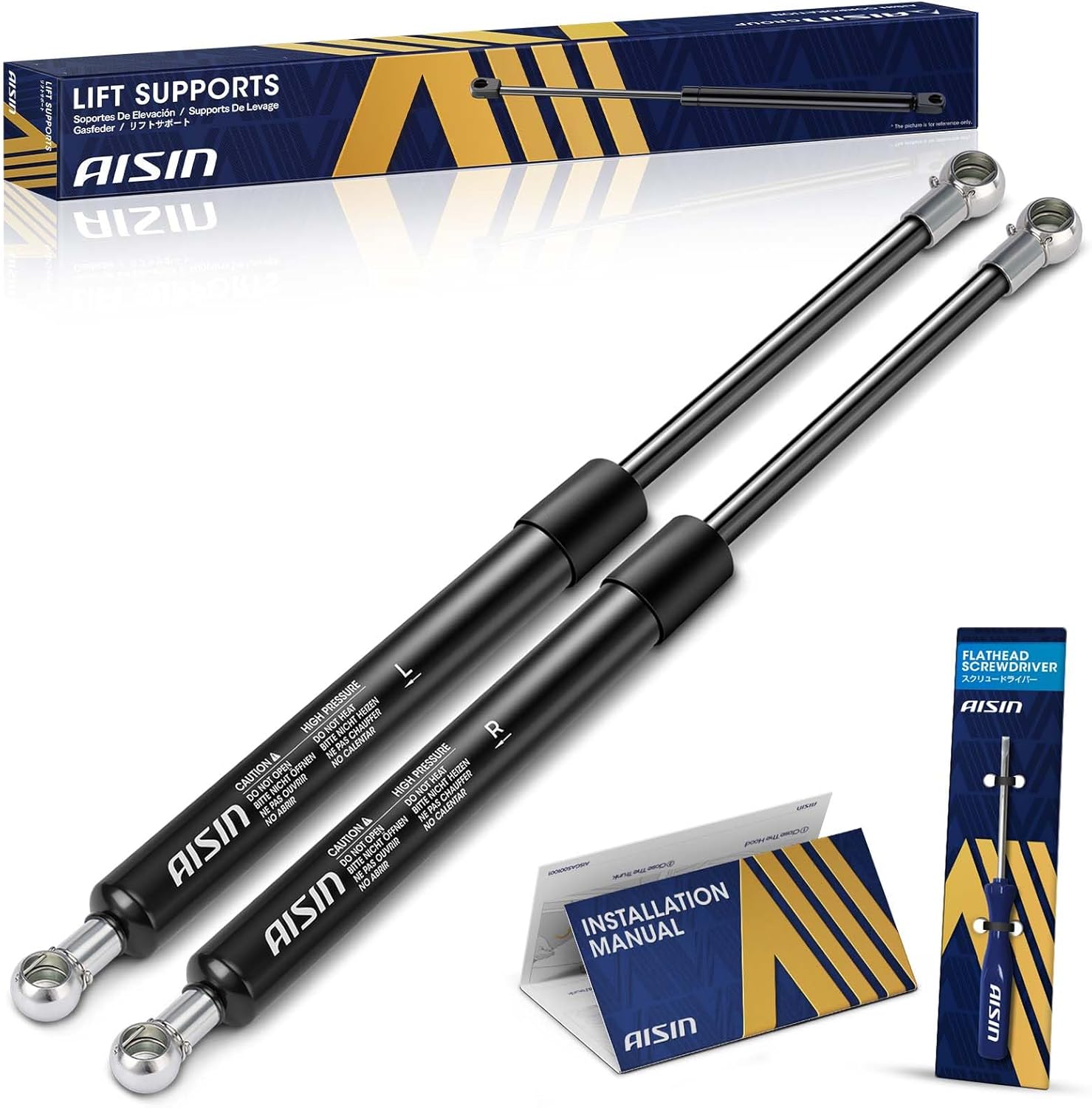 AISIN AFTERMARKET GAST-01842 Rear Tailgate Lift Supports Shock Struts - Compatible with Toyota Highlander 2008-2013 - Set of 2