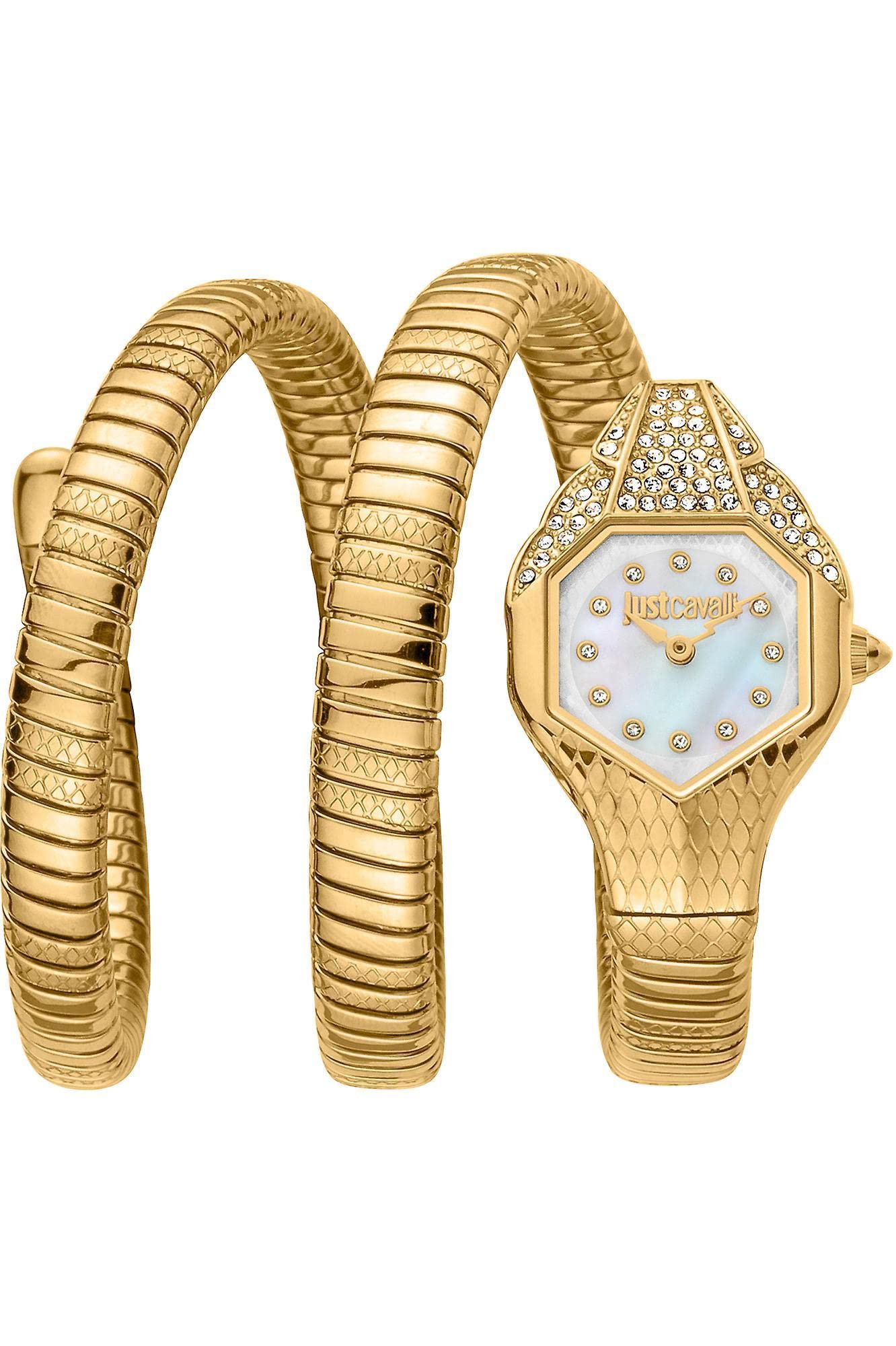 Just Cavalli Signature Snake Schlange Glam Evo 7 Double - Damen Quarz Armbanduhr