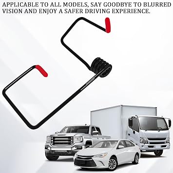 2PCS Windshield Wiper Spring Replacement Windshield Wiper Arm Pressure Spring Booster with Silicone Cover, Universal Car Wipers Tension Spring Improves Visibility in Rain&Snow Accessories