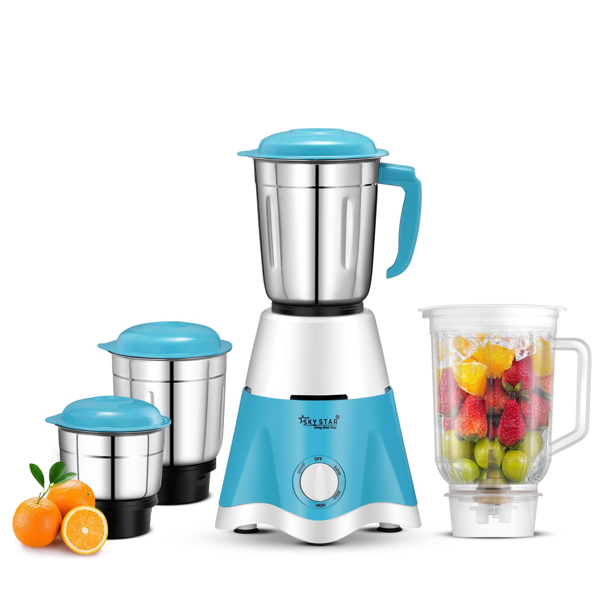 Skystar Star Eco 750W Juicer Mixer Grinder With 4 Mixer Jars for Juicing, Mixing, and Grinding |Featuring Powertron Motor & Vent-X Technology |Mixie For Kitchen| White Blue| 18-Month Motor Warranty-image-38