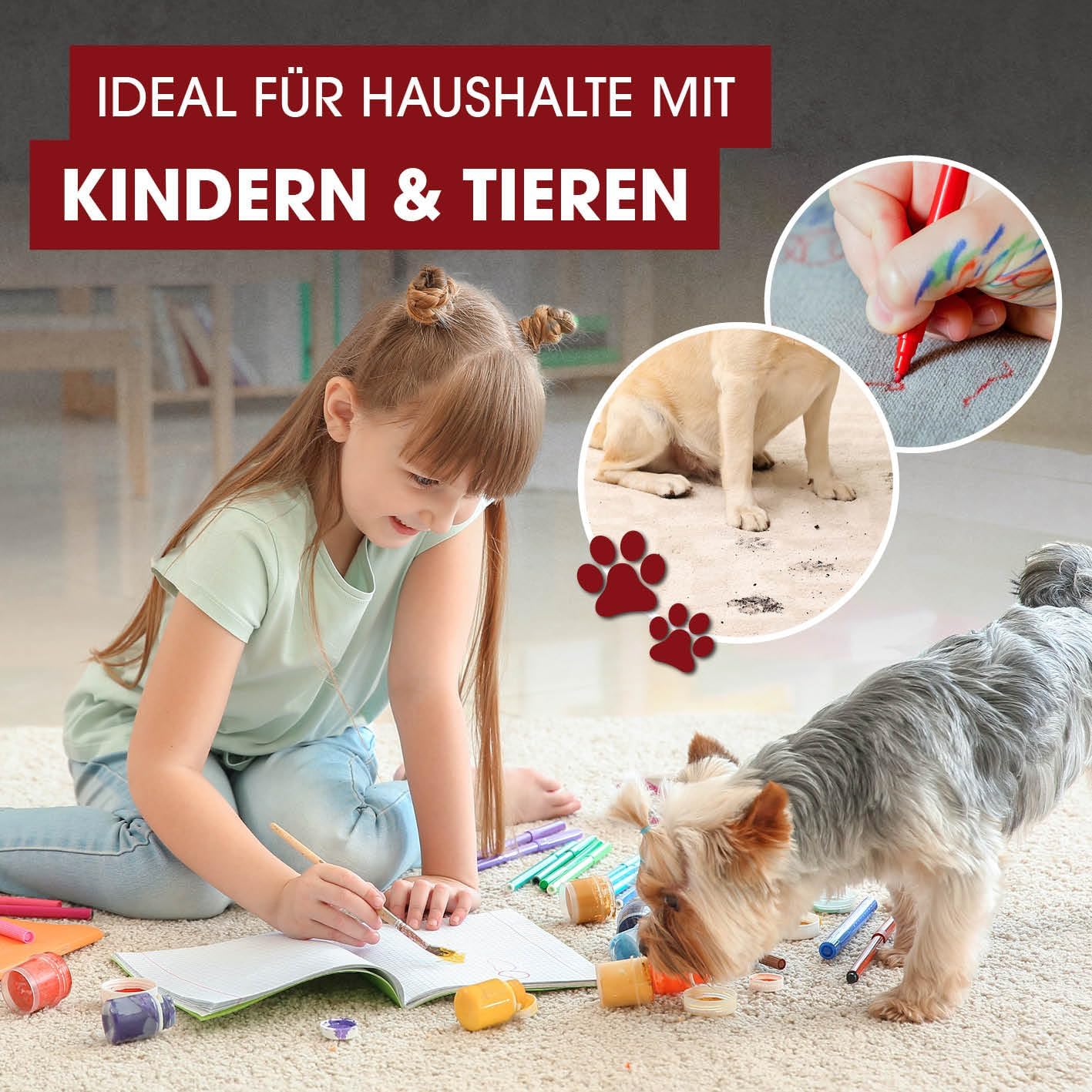 CLEANmaxx cleaner used on various surfaces: mattresses, carpets, car seats, sofas