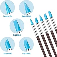 Vista 4 de 10Pcs Silicone Clay Sculpting Tool, Modeling Dotting Tool & Pottery Craft use for DIY Handicraft, Silicone Brush, Sculpture Pottery, Nail Art