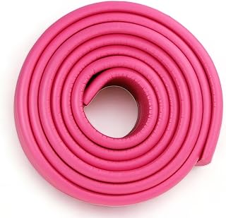 Protector de esquina de goma de espuma de seguridad para niños, 2 m, color rojo