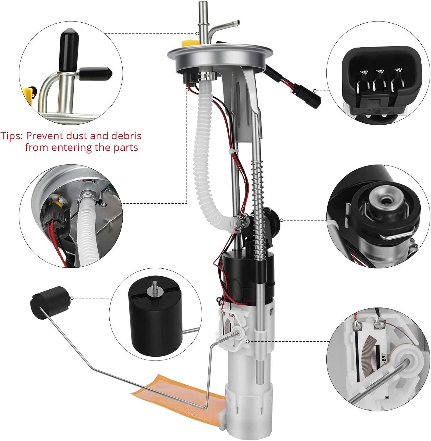 JAVIK Fuel Pump Assembly With Retaining Nut O-ring For Polaris Ranger 500 700 800 2006-2013 O.E.M# 2204306 47-1009