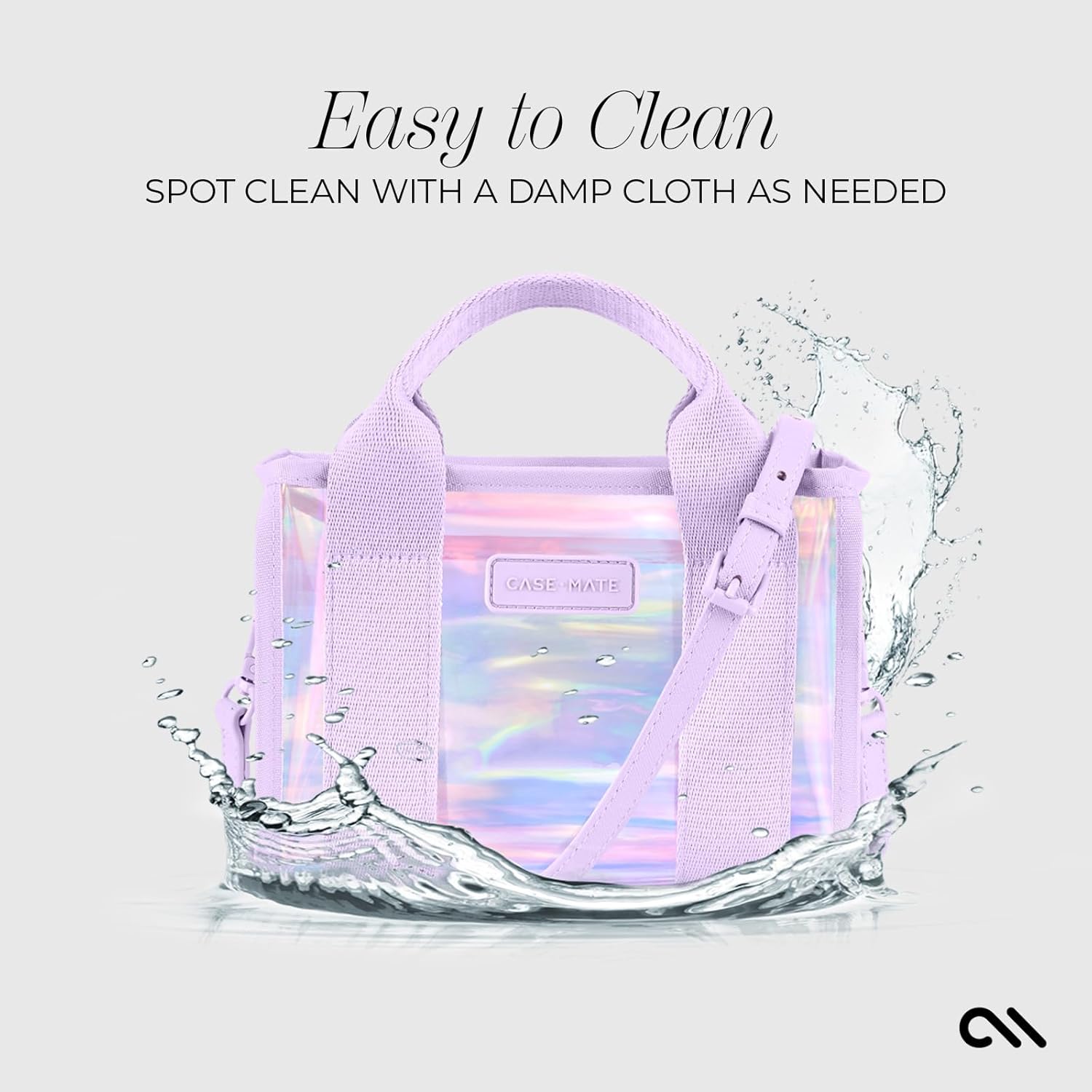 Case-Mate Soap Bubble Jelly Stadium Bag for Women - Clear Tote Bag for Stadium Events - Iridescent Mini Purse with Crossbody Strap - Water-Resistant Tote Handbags for Keys, Phone, Wallet & Sunglasses - Image 6