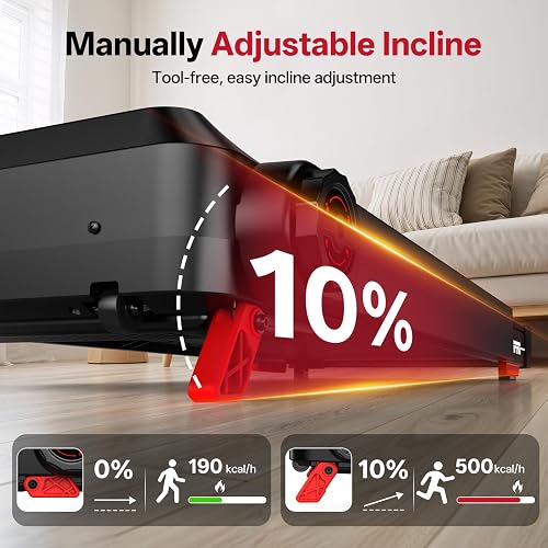 JOROTO Tapis de Course pour la Maison avec Inclinaison de 10%, Tapis de Course Pliable jusqu'à 12 km/h, avec écran LED, Compatible avec l'application Bluetooth, 2,75 HP Walking Pad pour la Maison et - 3