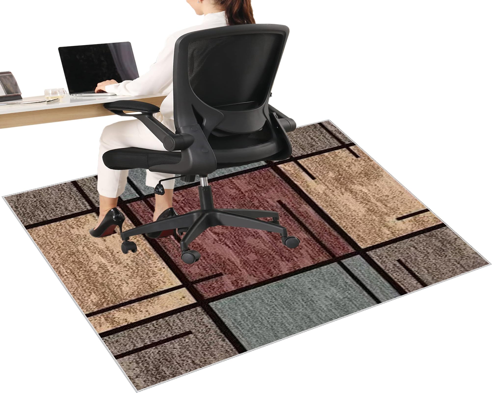 Office Chair Mat for Carpeted & Hardwood Floor Non Slip Computer Desk Chair Mat for Low Pile Carpet Floor Protector Mat for Rolling Chair Office Protector Rug Floor Mats for Office Chair 90 x 120 cm