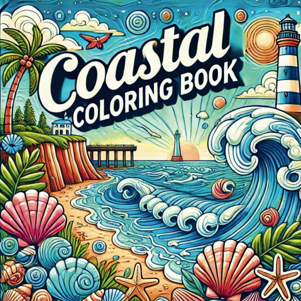 Coastal Coloring Book: 50 Relaxing Seaside Scenes for Creative Fun and Relaxation