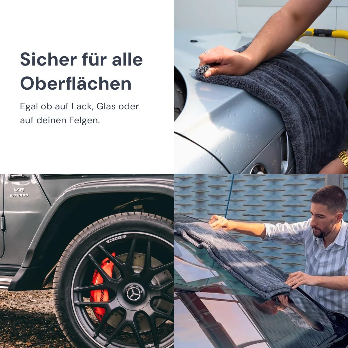 Mam AntiDirt DryWelly Hochwertiges Trockenreinigungstuch, Extrem Saugfähig, Streifenfreies Polieren Für Die Autopflege (50 * 80cm 2 Seite)