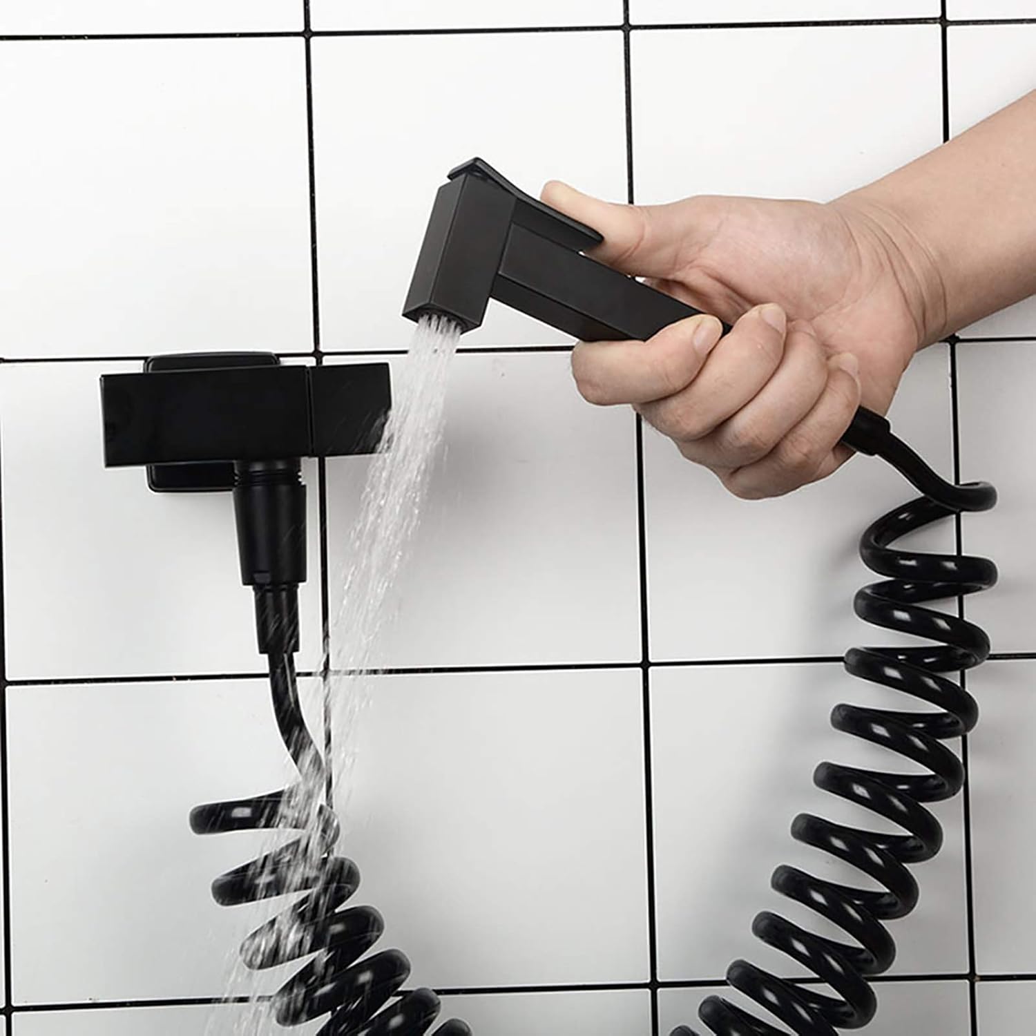 Handheld Bidet Sprayer for Toilet with Single Cold Water, Brass Bathroom Cloth Diaper Sprayer Set Black Portable Bidet Sprayer Kit with Shower Hose for Personal Hygiene,Stainless Steel Hose(Pvc Hose)