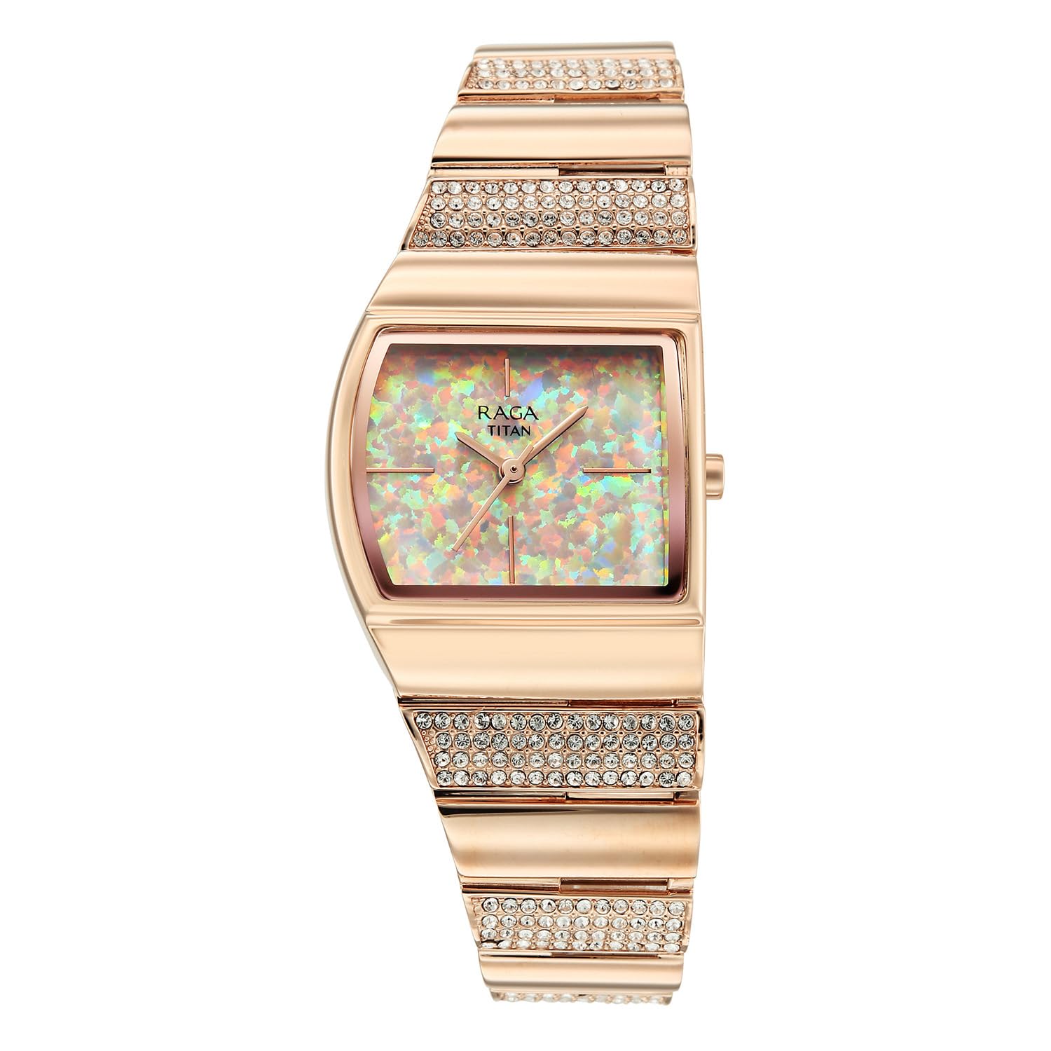 titan Raga Opal with Quartz Analog Rose Gold-Vertical Fire Dial Rose Gold Color Strap Watch for Women - 2813WM02-picture-11