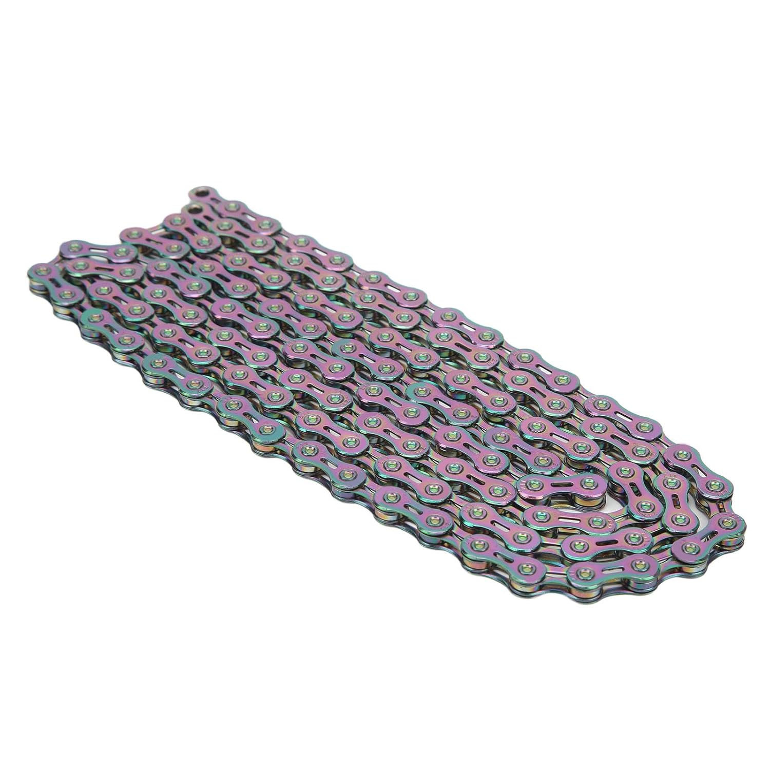 11 Speed Bike Chain, Alloy Steel Semi Hollow Lightweight, Colorful - Smooth Shifting, High Strength Shaft, Easy Installation for 11 Speed Bikes (Colorful)