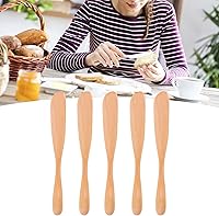 Vista 2 de LIZEALUCKY Cuchillo de mantequilla de madera hecho a mano, esparcidores de queso de gelatina, esparcidores de condimentos, mini espátulas