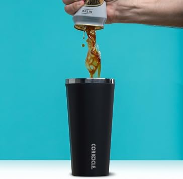 Corkcicle Insulated Stainless Steel Bottle/Thermos, 16 oz, Matte Black by Corkcicle
